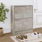 vidaXL Schoenenkast 63x24x81 cm bewerkt hout betongrijs, Verzenden, Nieuw