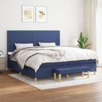 vidaXL Boxspring met matras stof blauw 200x200 cm, Huis en Inrichting, Overige maten, 200 cm, Stof, Verzenden