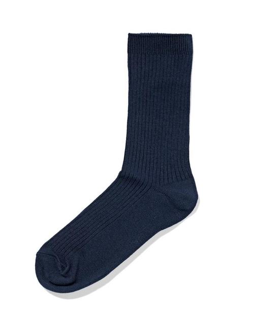 HEMA Damessokken rib donkerblauw 2+1 gratis, Kleding | Dames, Sokken en Kousen, Nieuw, Verzenden
