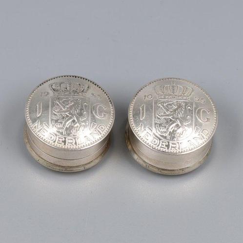 Muntdoosjes - 1 Gulden 1955 *NO RESERVE* - Doos (2) - .720, Antiek en Kunst, Antiek | Goud en Zilver