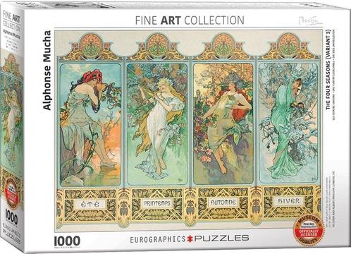 Four Seasons - Alphonse Mucha Puzzel (1000 stukjes) |, Hobby en Vrije tijd, Denksport en Puzzels, Nieuw, Verzenden