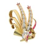 Broche - 18 karaat Geel goud - 1.00ct. tw. Diamant