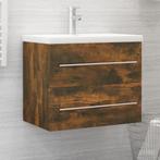 vidaXL Wastafelkast 60x38,5x48 cm bewerkt hout gerookt, Huis en Inrichting, Badkamer | Badkamermeubels, Verzenden, Nieuw, Minder dan 100 cm