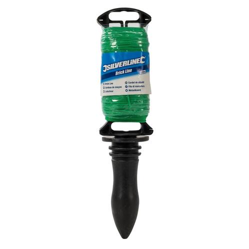 Silverline Metselkoord op spoel met handvat - 100 meter -..., Tuin en Terras, Hand-tuingereedschap, Nieuw, Ophalen of Verzenden