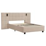 Gestoffeerd Bed Luzano - 140x200cm - Fluweel - Incl. Leeslam, Huis en Inrichting, Slaapkamer | Bedden, Verzenden, Nieuw