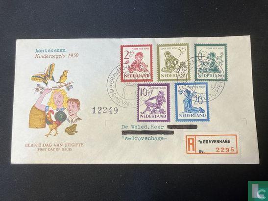 Nederland - Kinderzegels - 1950, Postzegels en Munten, Postzegels | Nederland, Gestempeld, Verzenden