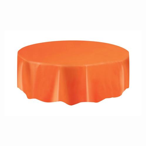Oranje Tafelkleed Rond 2,13m, Hobby en Vrije tijd, Feestartikelen, Nieuw, Verzenden