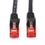 Internetkabel | Cat6 U/UTP | 0.25 meter (Zwart), Computers en Software, Pc- en Netwerkkabels, Verzenden, Nieuw