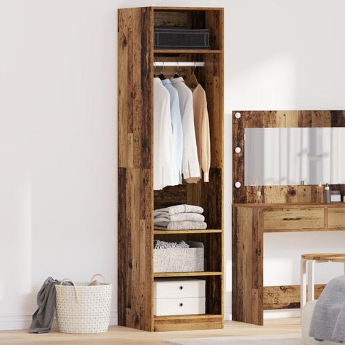 vidaXL Kledingkast met plank met opslag Oud hout Bewerkt, Huis en Inrichting, Kasten | Kledingkasten, Nieuw, Verzenden