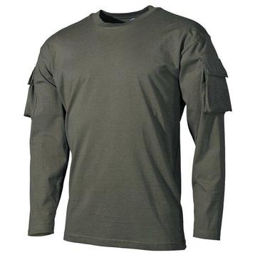 MFH US Longsleeve shirt met mouwzakken, legergroen beschikbaar voor biedingen