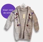 Warme bouclé vest in GRIJS kleur met zijzakken, capuchon en, Nieuw