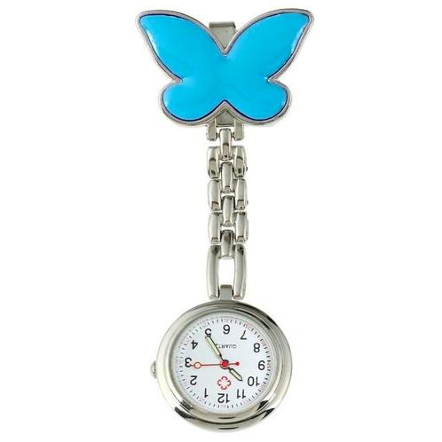 Fako® - Verpleegstershorloge - Vlinder - Lichtblauw, Sieraden, Tassen en Uiterlijk, Horloges | Dames, Verzenden