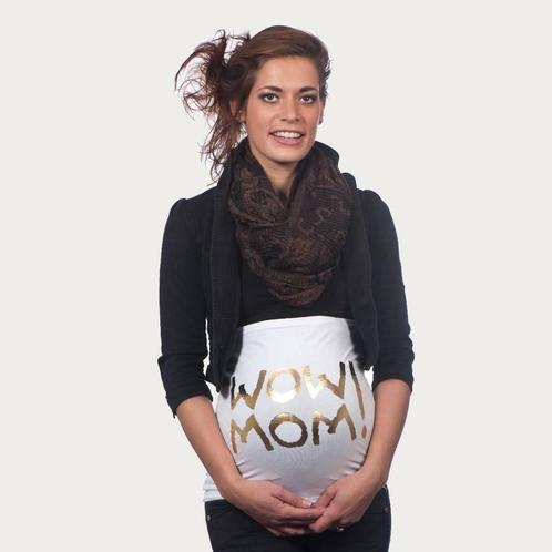 Op en Top Zwanger Zwangerschaps Buikband Wow Mom Wit/Goud, Kleding | Dames, Positiekleding, Nieuw