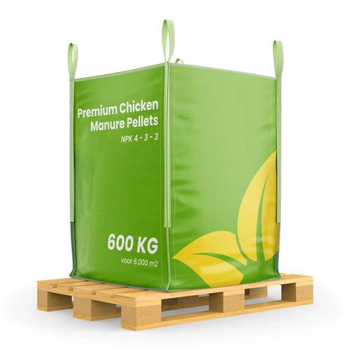 Kippenmestkorrels  (bigbag 600 kg – Voor 6000 m2), Tuin en Terras, Aarde en Mest, Mest, Verzenden