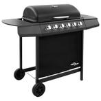 vidaXL Gasbarbecue met 6 branders zwart, Tuin en Terras, Gasbarbecues, Verzenden, Nieuw