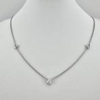 Ketting met hanger - 14 karaat Witgoud -  0.40ct. tw.