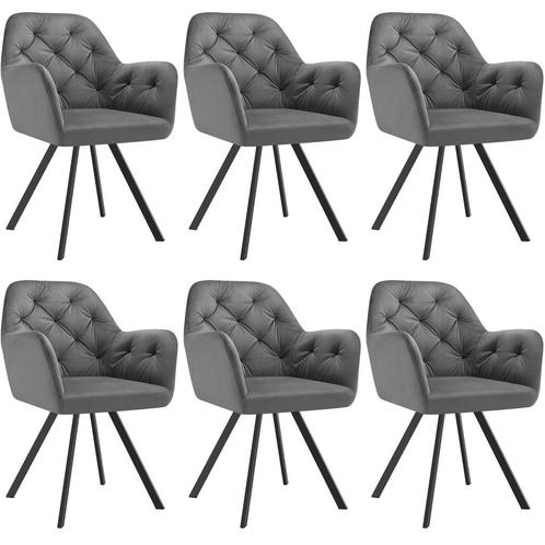 Fluwelen draaistoel Lucia, gestoffeerd - antraciet, Set van, Huis en Inrichting, Stoelen, Verzenden