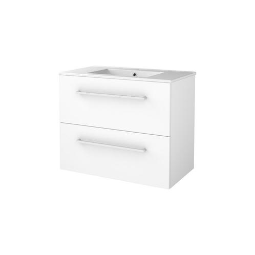 Badmeubelset BWS Salt 80x46cm Met Grepen 2 Lades Met, Doe-het-zelf en Verbouw, Sanitair, Bad, Nieuw, Chroom, Ophalen of Verzenden