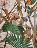 Stof Mountain Paradise met bosdieren - Natuurlijk ontwerp