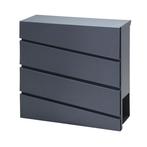 Brievenbus RVS Antraciet - 37x37x10 cm - met krantenvak, Tuin en Terras, Brievenbussen, Ophalen of Verzenden, Nieuw