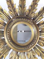 Wandspiegel - Glas, Hout, Vintage zonspiegel