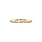 Geelgouden rail ring met diamant 14 krt, Sieraden, Tassen en Uiterlijk, Ringen, Verzenden, Zo goed als nieuw, Wit, Goud