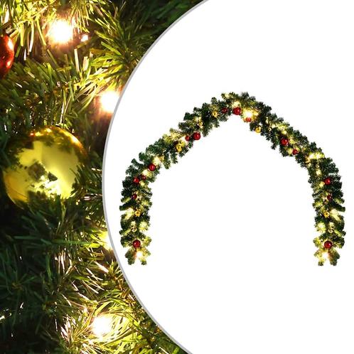 vidaXL Kerstslinger versierd met kerstballen en LED-lampjes, Diversen, Kerst, Nieuw, Verzenden