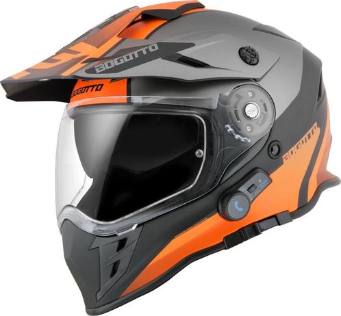 Bogotto H331 BT Tour EVO Zwart Grijs Oranje Bluetooth Enduro, Motoren, Kleding | Motorhelmen, Offroadhelm, Heren, XS, Nieuw met kaartje
