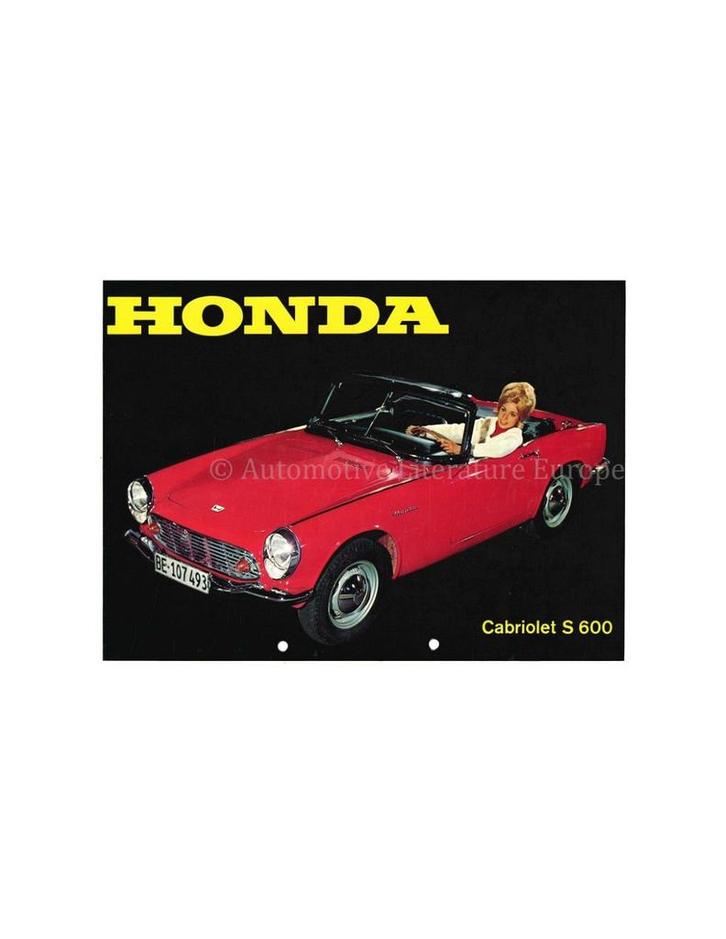 1965 HONDA S600 BROCHURE, Boeken, Auto's | Folders en Tijdschriften, Honda