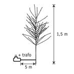 Boom met Warm Witte LED Verlichting - H150 x Ø15 cm - Zwart, Huis en Inrichting, Verzenden, Nieuw