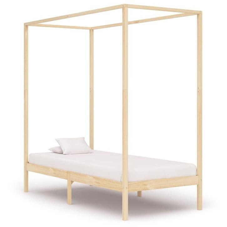 Hemelbed 90x200 Grenenhout - Retourdeal - 47% Korting!, Huis en Inrichting, Slaapkamer | Bedden, 90 cm, 200 cm, Nieuw, Hout, Eenpersoons