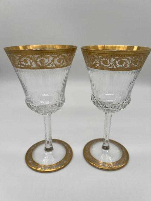 St. Louis - Wijnglas (2) - Kristal - Gouddistel Nr.3, Antiek en Kunst, Antiek | Meubels | Tafels