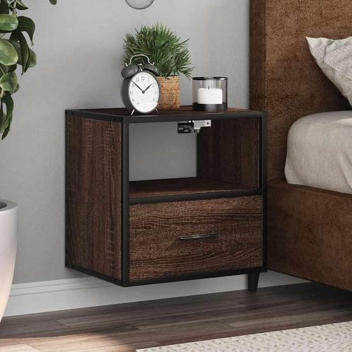 vidaXL Nachtkastje wandgemonteerd 40x31x39,5 cm bruin, Huis en Inrichting, Slaapkamer | Nachtkastjes, Nieuw, Hout, Verzenden