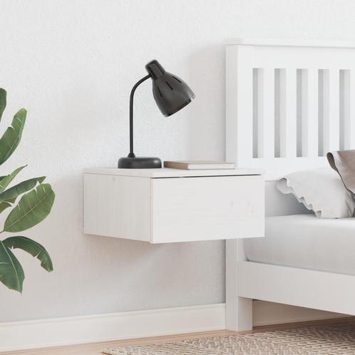 vidaXL Wandbevestigde nachttafel met lade Wandgemonteerd Wit, Huis en Inrichting, Slaapkamer | Nachtkastjes, Nieuw, Minder dan 45 cm