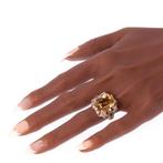 Ring - 18 karaat Geel goud, Witgoud - 10.00ct. tw. Citrien -, Nieuw