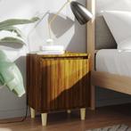 vidaXL Nachtkastje met houten poten 40x30x50 cm bruin, Minder dan 45 cm, Verzenden, Nieuw, Minder dan 55 cm