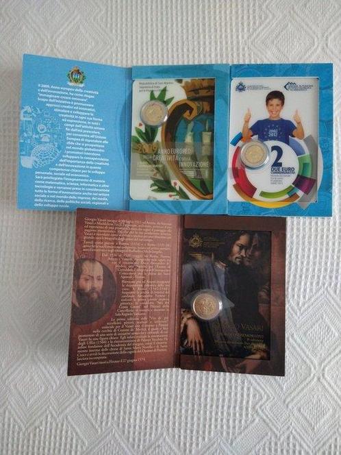 San Marino. 2 Euro 2009/2012 (3 monete) (Zonder, Postzegels en Munten, Munten | Europa | Euromunten