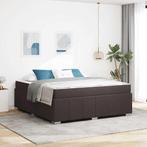 vidaXL Bedframe met matras Donkerbruin 180 x 200 cm Stof, Huis en Inrichting, Slaapkamer | Bedden, Verzenden, Nieuw, Bruin, Stof