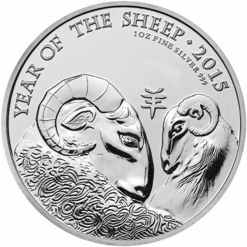 Lunar - Year of the Sheep (UK) - 1 oz 2015 (oplage 188.888), Postzegels en Munten, Munten | Oceanië, Losse munt, Zilver, Verzenden