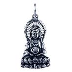 Zilveren Kwan Yin ketting hanger - zittend op Lotus, Verzenden, Nieuw