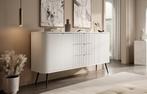 Dressoir wit 168x39x87 cm - Opbergkast 3 lades, Huis en Inrichting, Kasten | Dressoirs, Verzenden, 150 tot 200 cm, Nieuw, Modern
