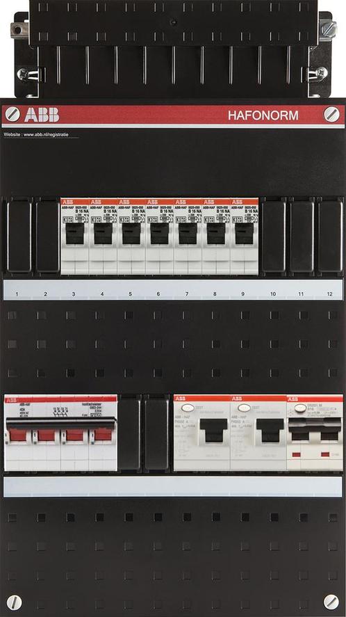ABB Hafonorm PV-Groepenkast | HS 40A - 7 groepen - 2 x ALS, Doe-het-zelf en Verbouw, Elektra en Kabels, Nieuw, Ophalen of Verzenden