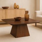 Salontafel Mangohout Salontafel Mick Vierkant Bruin 80x80 cm, Huis en Inrichting, Tafels | Salontafels, Verzenden, Vierkant, Nieuw