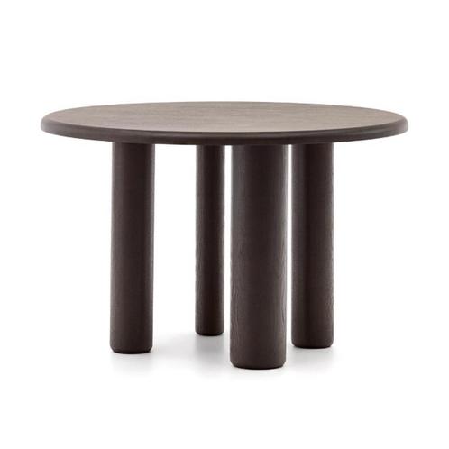 *WOONWINKEL* Kave Home Mailen Ronde Eettafel Donker Bruin Ho, Huis en Inrichting, Tafels | Eettafels, Nieuw, Verzenden