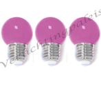 LED kogellamp - 1W E27 Roze Dimbaar