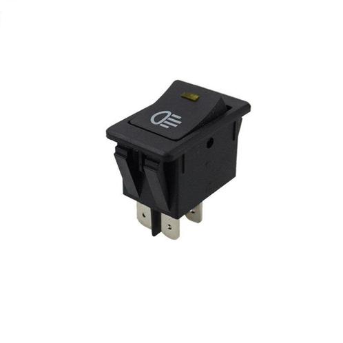 Schakelaar - Zwart - 12V - 35A - 4 polig - Gele LED, Doe-het-zelf en Verbouw, Overige Doe-het-zelf en Verbouw, Nieuw, Ophalen of Verzenden