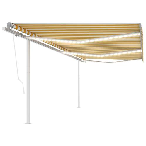 vidaXL Luifel automatisch met LED en windsensor 6x3,5 m geel, Tuin en Terras, Zonneschermen, Nieuw, Verzenden
