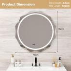 2dekans | Coast LED-Badkamerspiegel 76x76 cm Zilver/Wit met, Huis en Inrichting, Woonaccessoires | Spiegels, Ophalen of Verzenden