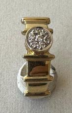 Ring - 18 karaat Geel goud, Witgoud - 0.10ct. tw. Diamant, Nieuw