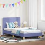 vidaXL Bedframe voor kinderen met hoofdbord Jeans Blauw 90 x, Verzenden, Nieuw, Blauw, Stof